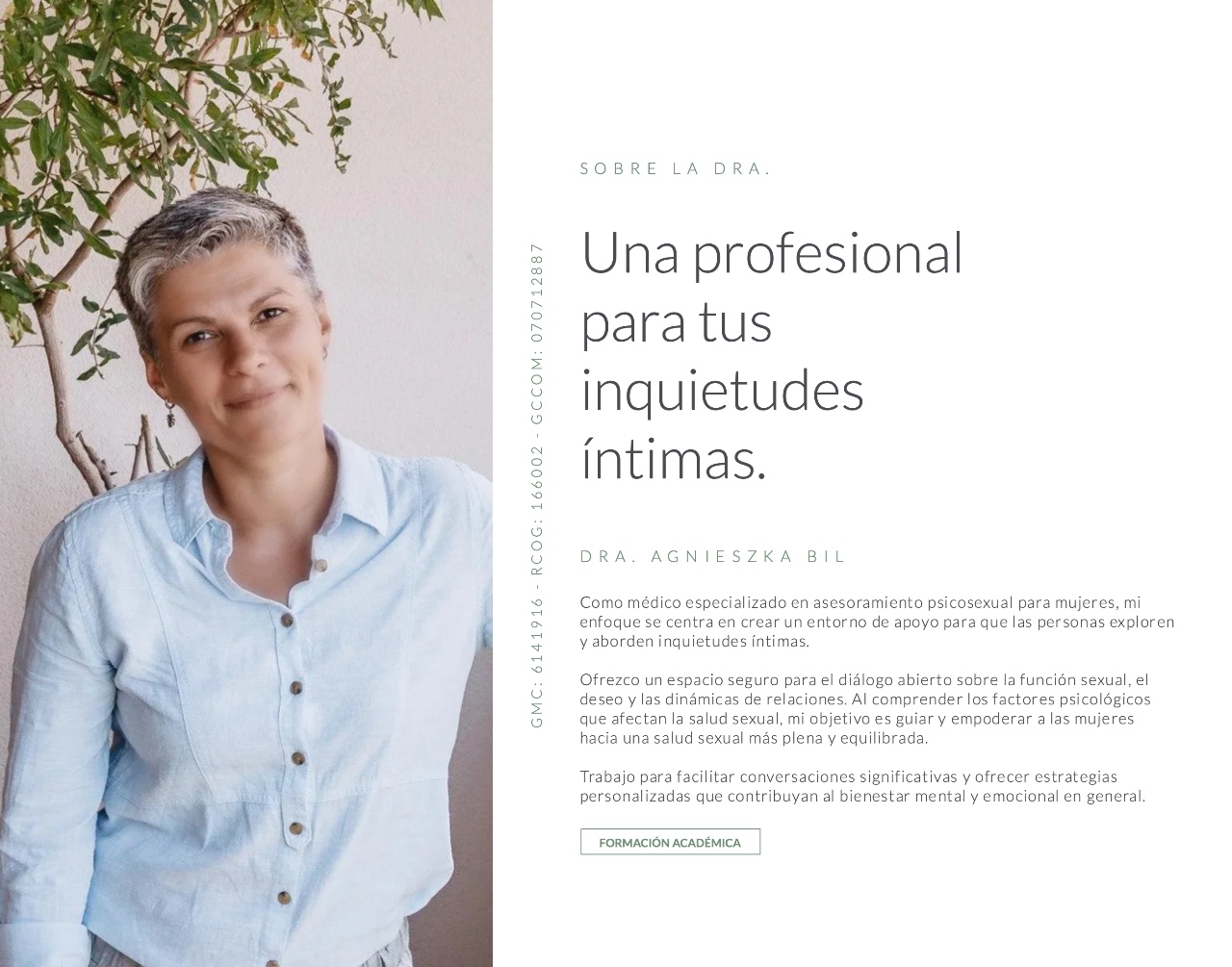 Una Profesional Inquietudes Intimas